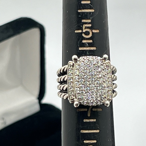 David Yurman Sterling Silver Wheaton Diamonds Ring - Picture 11 of 13
